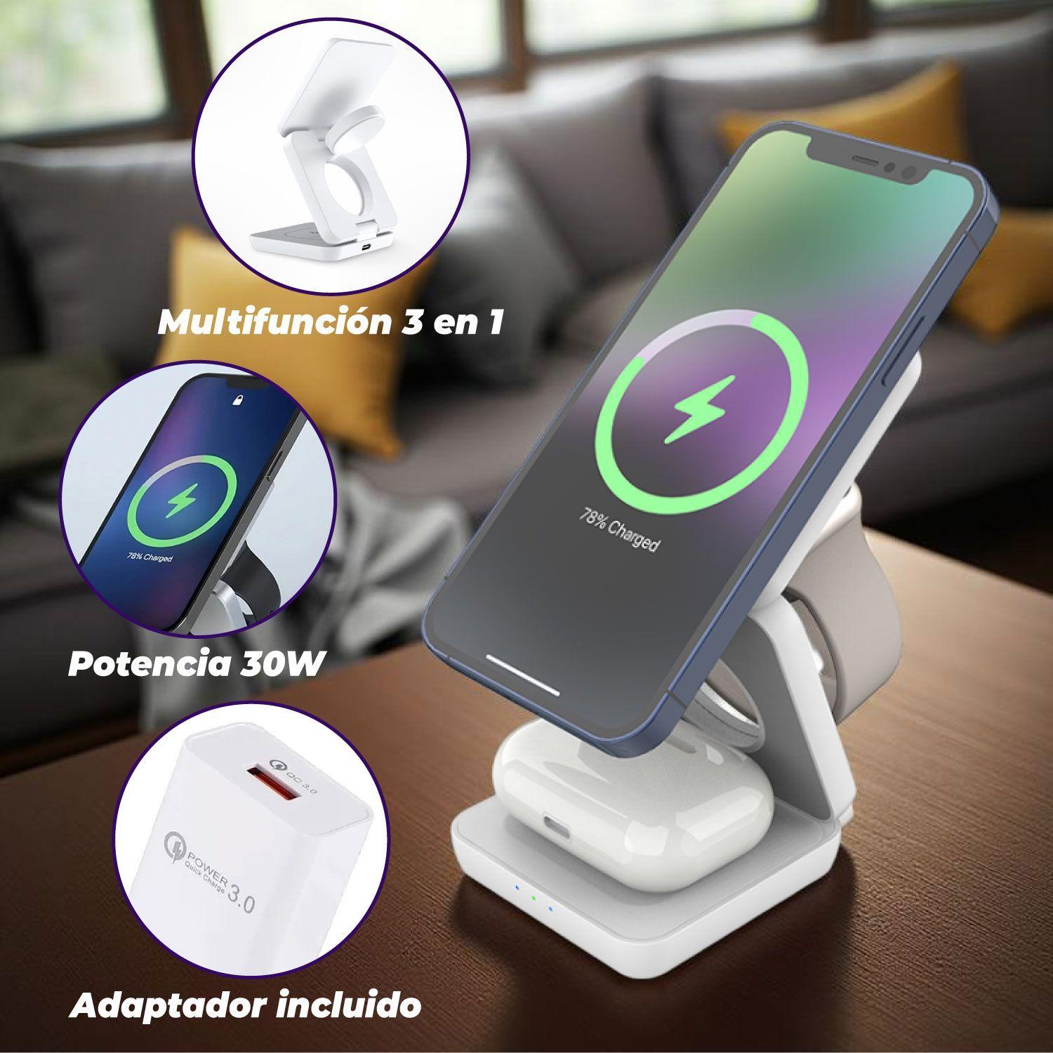 Cargador Inalámbrico Magnético Estación De Carga 3 En 1-3