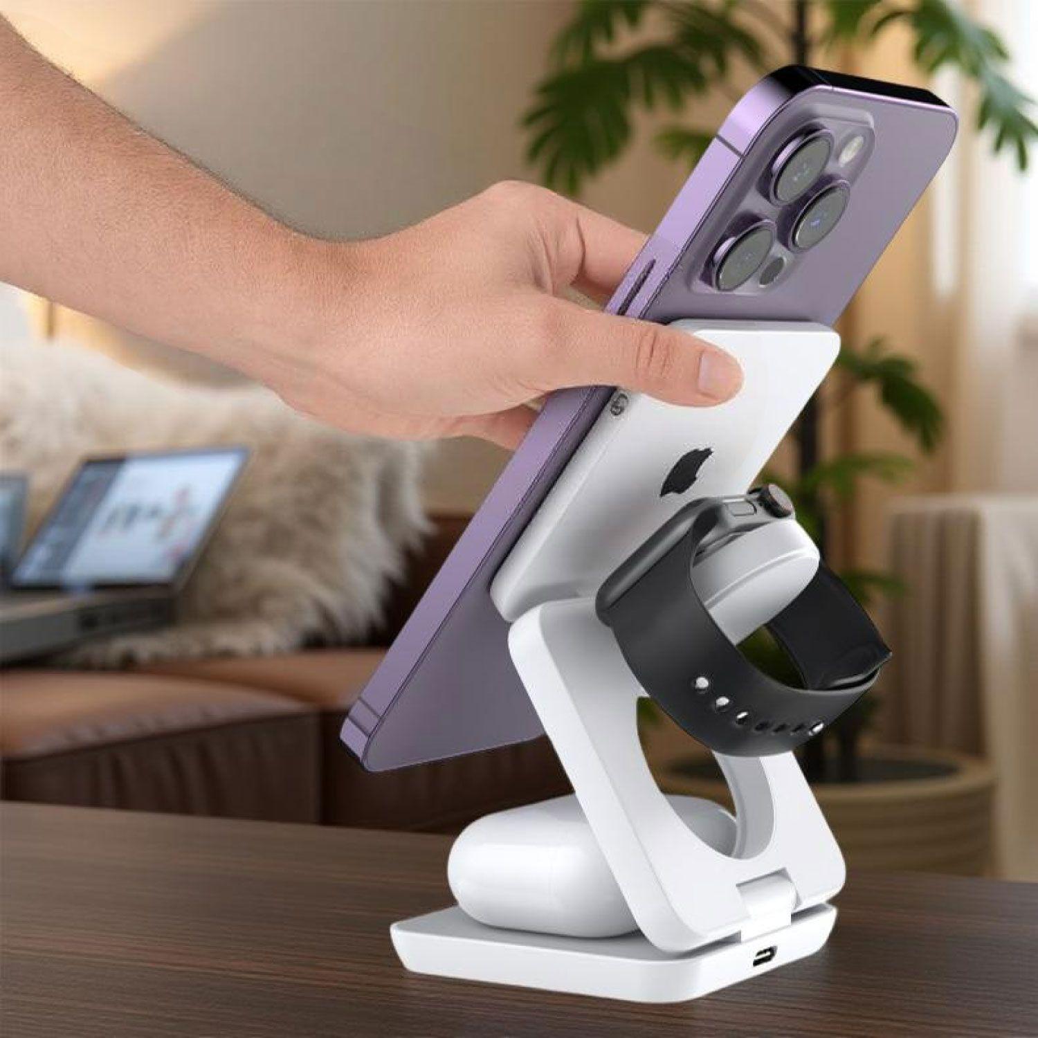 Cargador Inalámbrico Magnético Estación De Carga 3 En 1-4