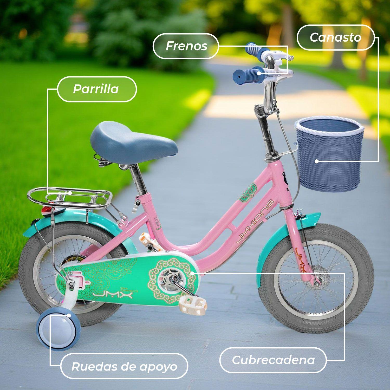 Bicicleta Infantil Aro 12 Aprendizaje con Rueditas y Canasto-5