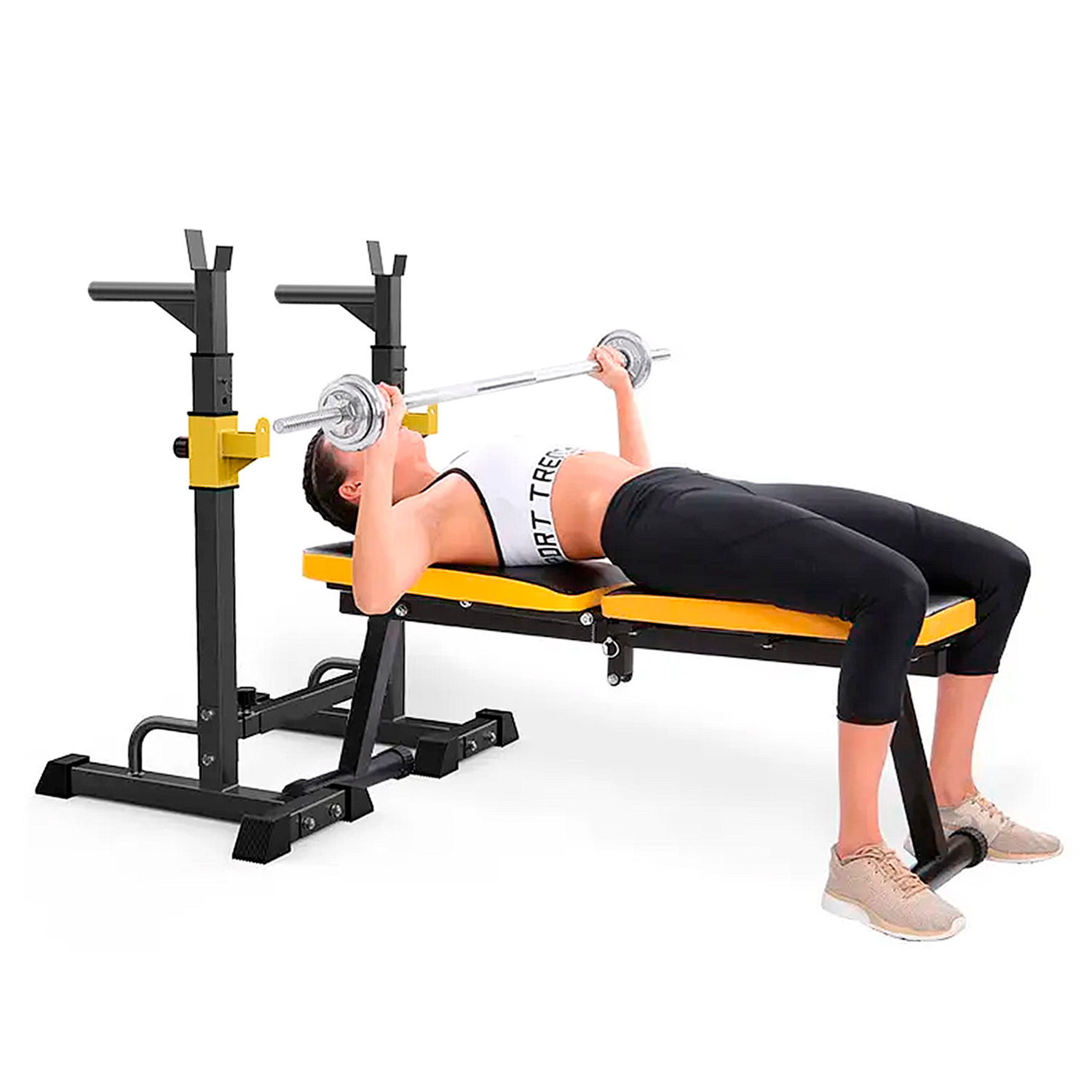 Atril Extendible Para Sentadillas, Fondo Y Press Banca-5