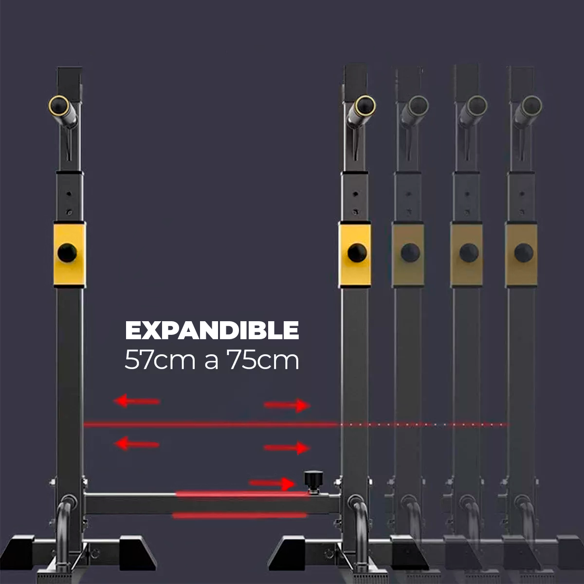 Atril Extendible Para Sentadillas, Fondo Y Press Banca-7