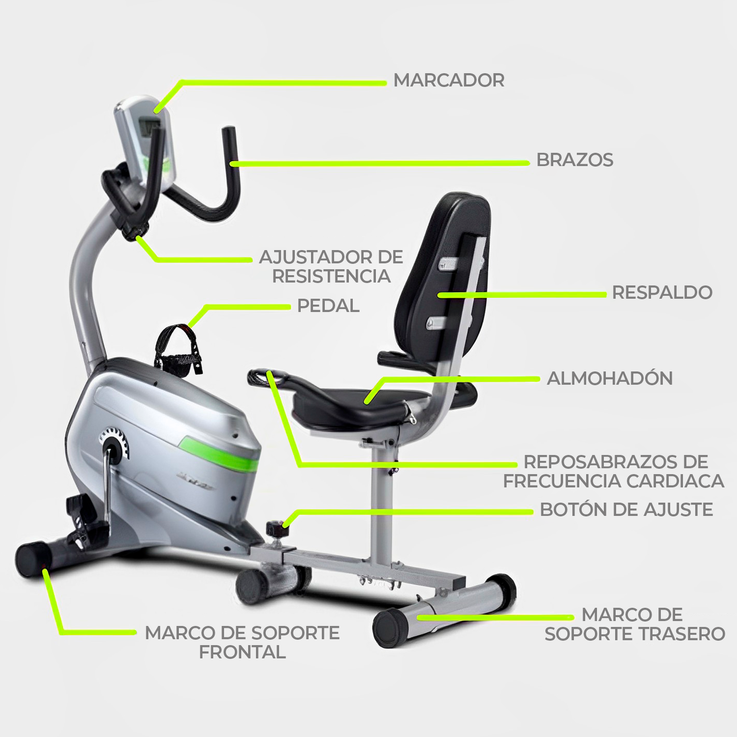 Bicicleta Elíptica Recostada PRO  Asiento Ds6300-3