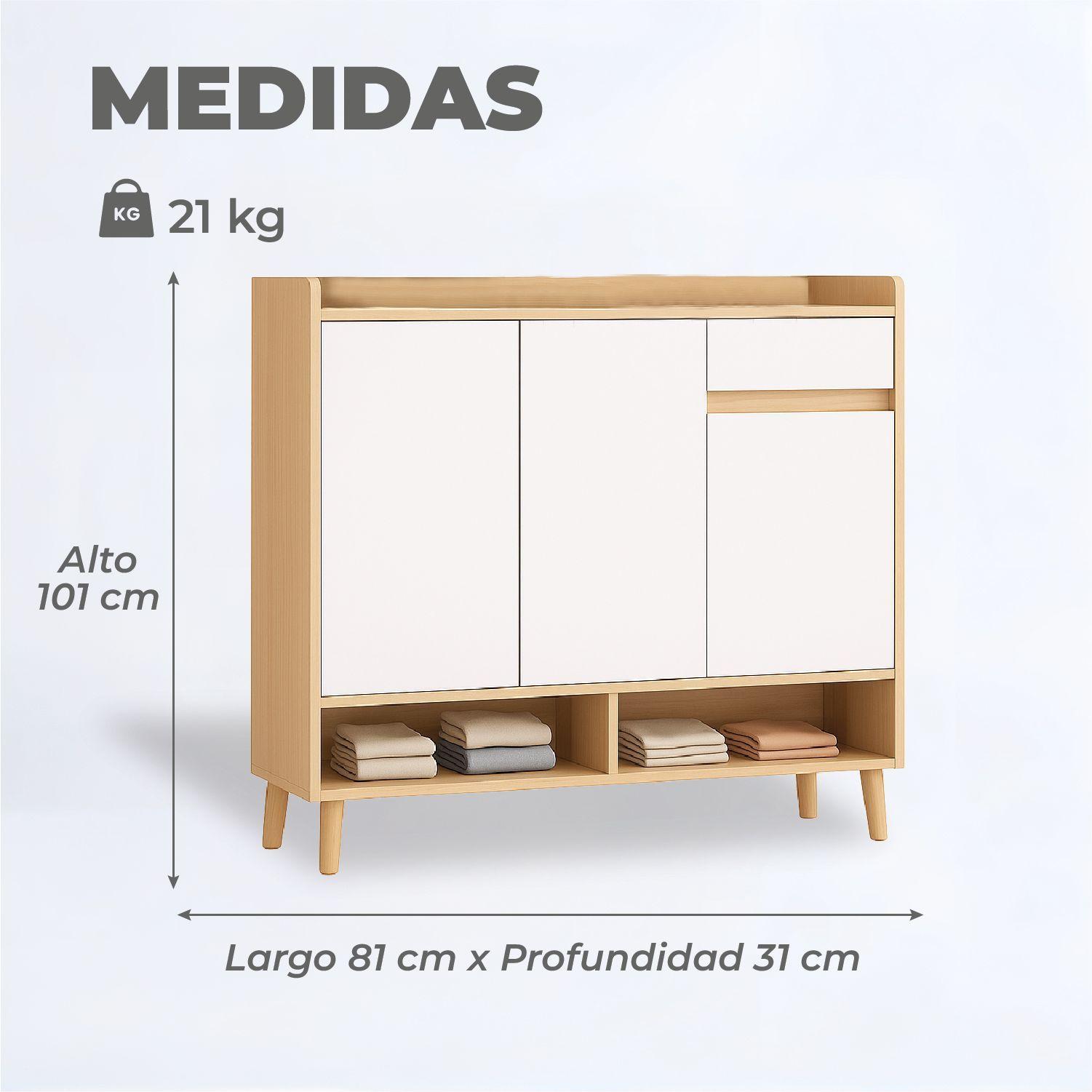 Zapatero Bicolor Elegance 3 Puertas Organizador Estante 81-2