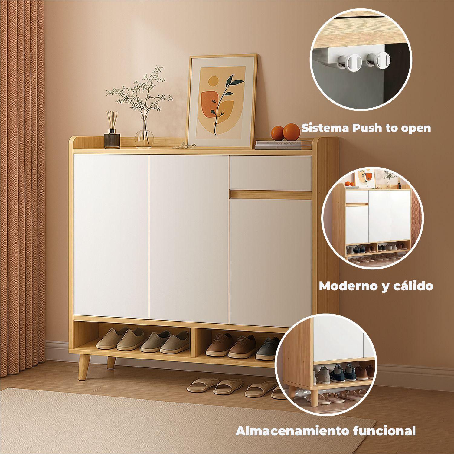 Zapatero Bicolor Elegance 3 Puertas Organizador Estante 81-3
