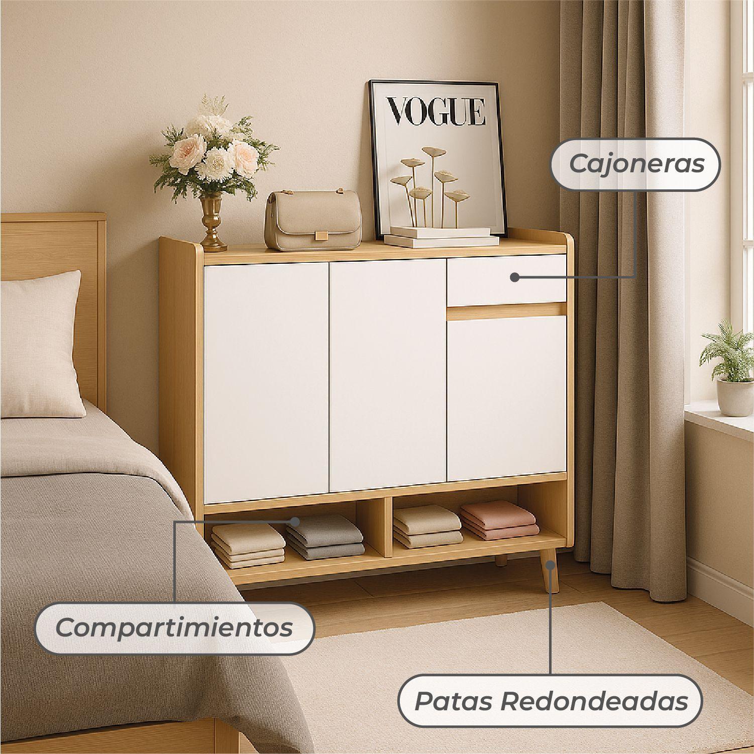 Zapatero Bicolor Elegance 3 Puertas Organizador Estante 81-5