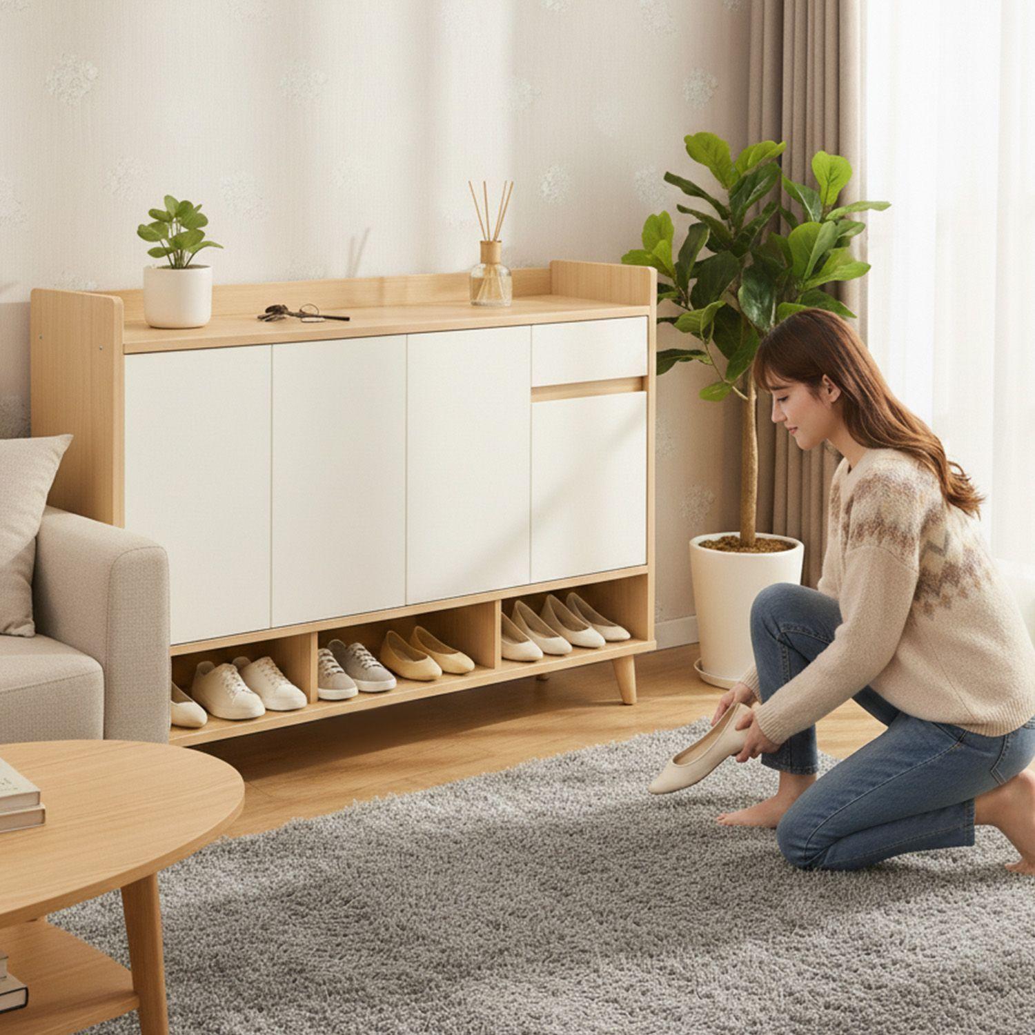 Zapatero Mueble Moderm 4 Puertas y Cajón 143CM-4