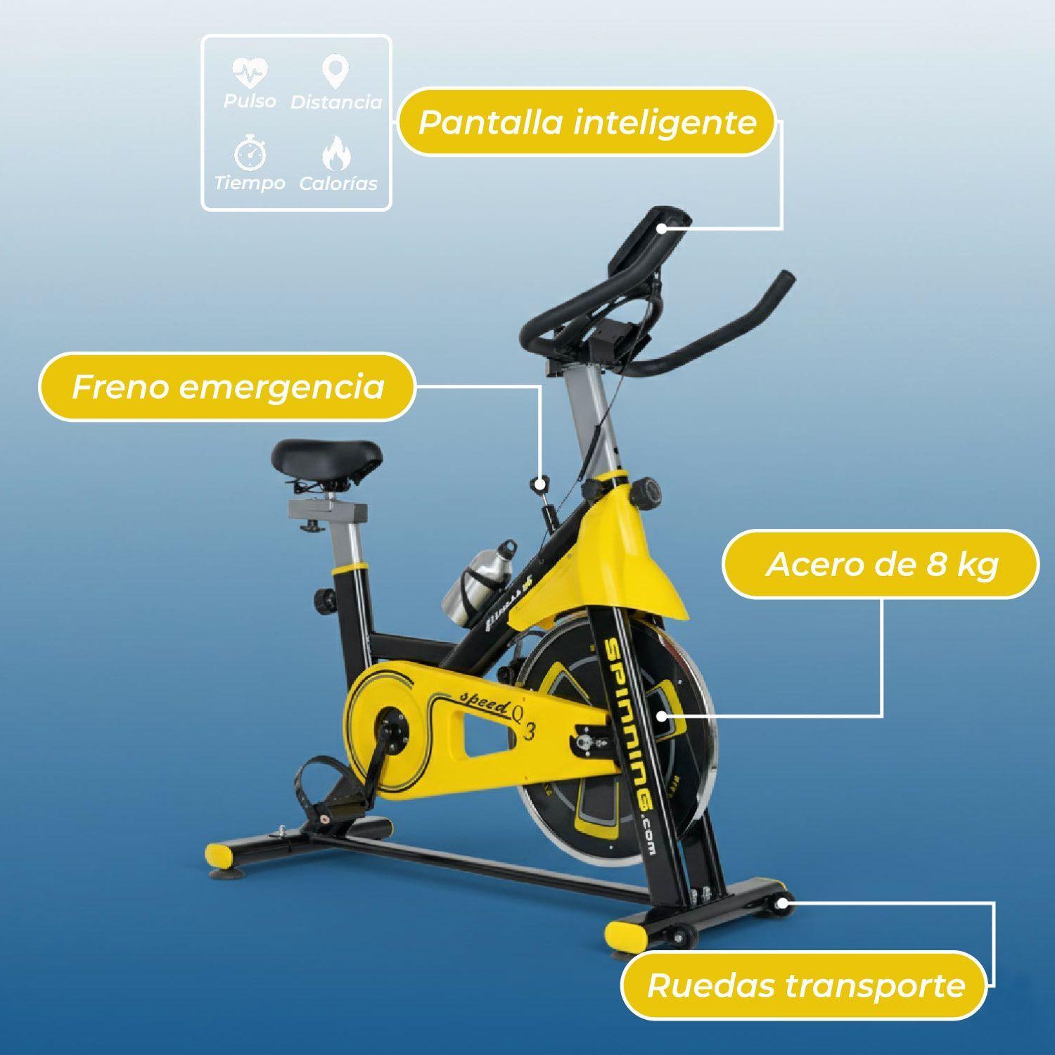 Bicicleta Spinning Profesional Q3 Pro 8 Kg + Monitor-5