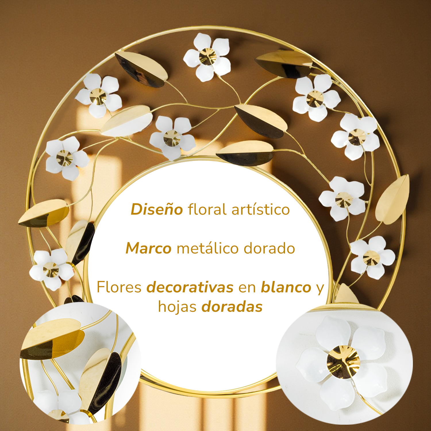 Espejo Decorativo Flores y Hojas Amsterdam-4
