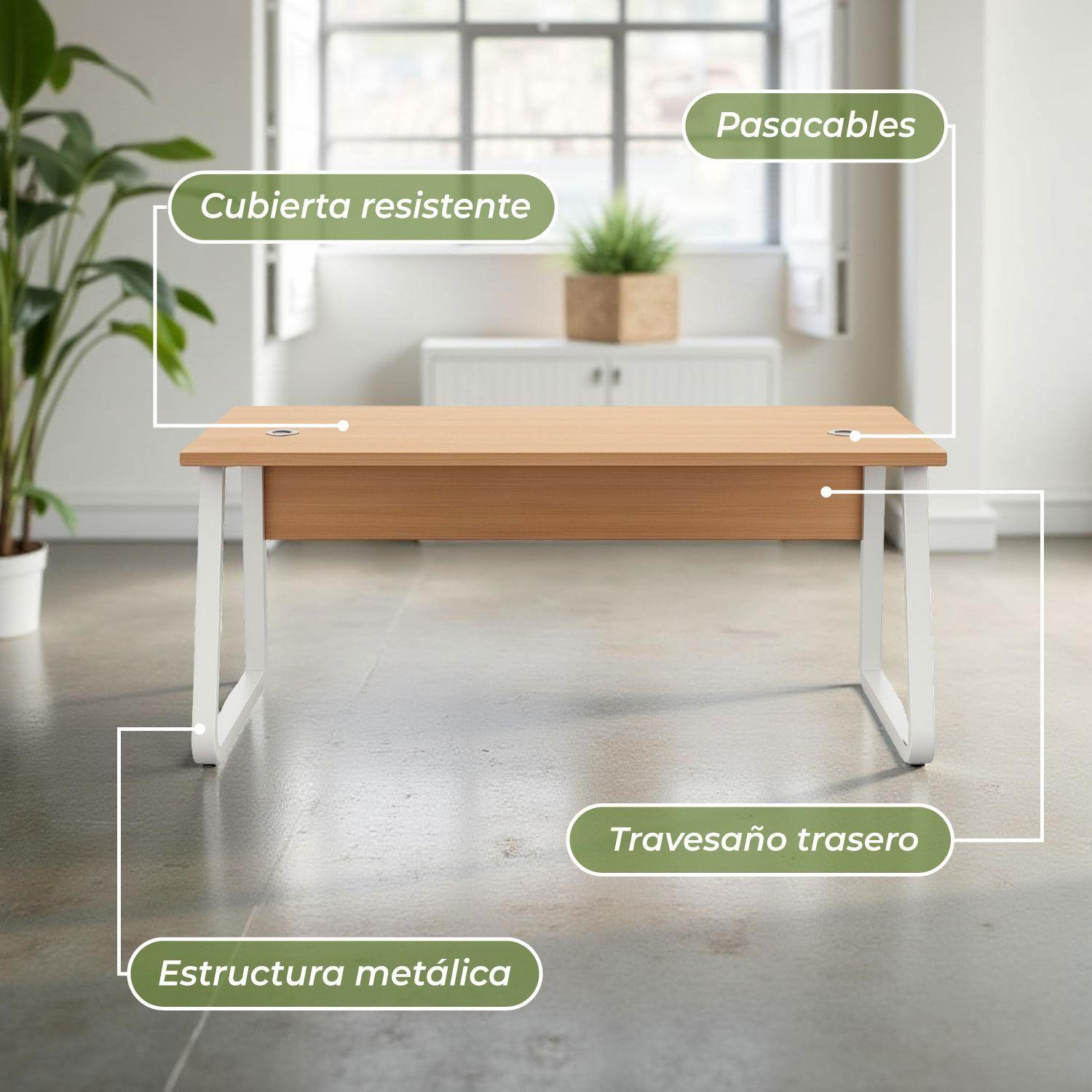 Escritorio Oficina Round Leg Posh Antideslizante Maple 140cm-4