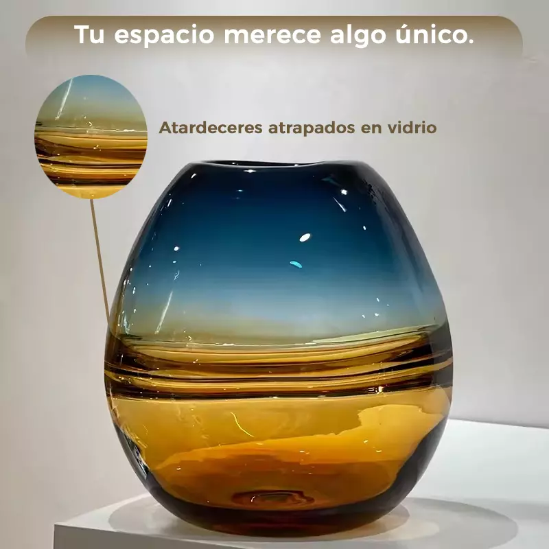 Florero Jarron Decorativo Ovalado Minimalista Italy 21 cms.-2