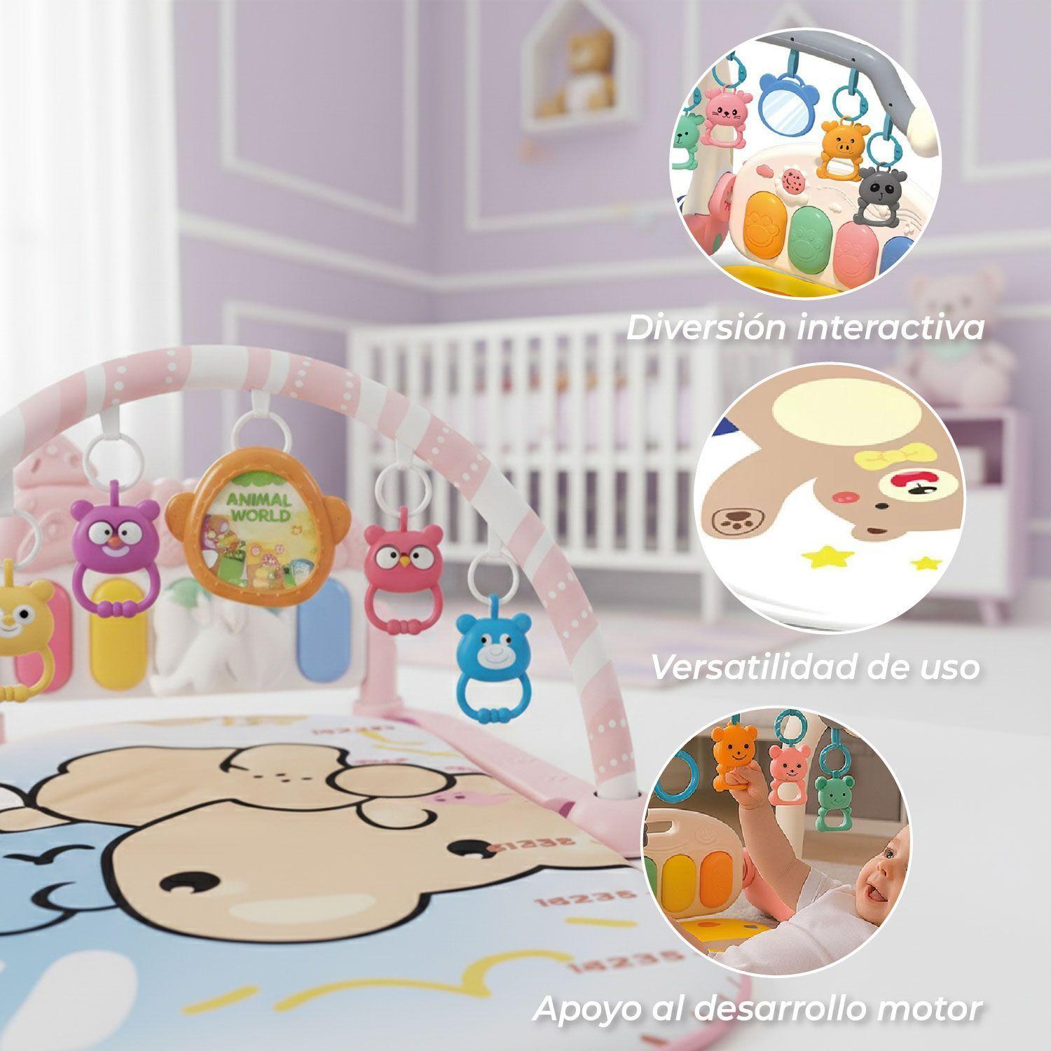 Gimnasio Alfombra Bebe Piano 3 en 1 Little Bear -3