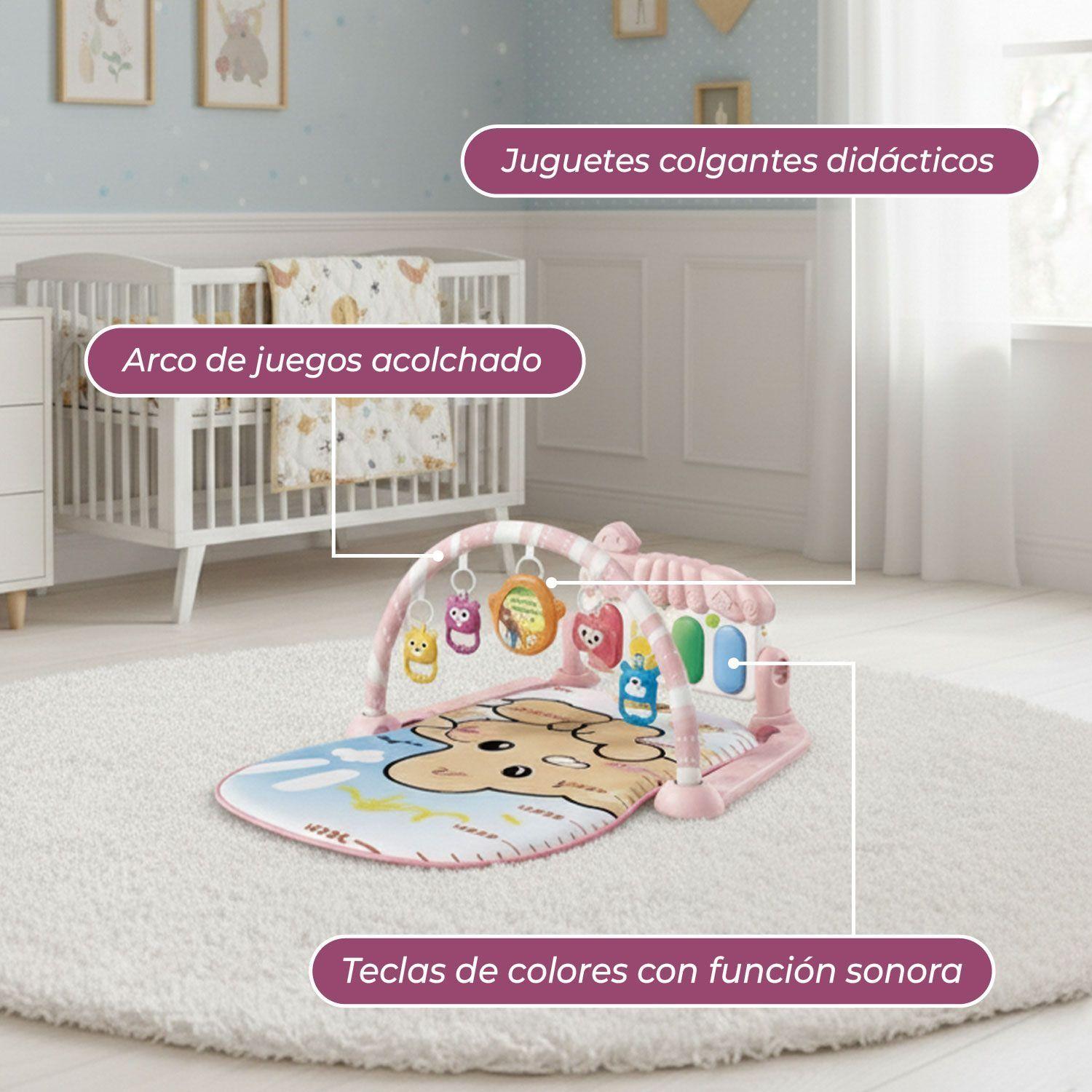 Gimnasio Alfombra Bebe Piano 3 en 1 Little Bear -5
