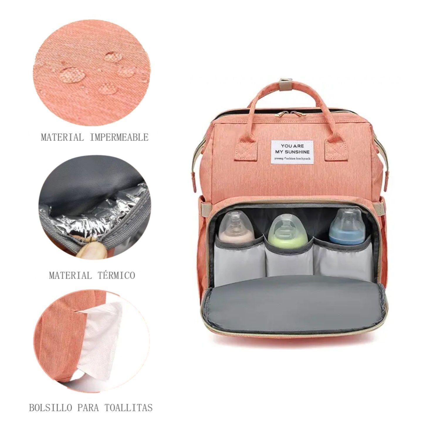 Mochila Pañalera 3 en 1 Cuna Mudador Portatil Bebe-3