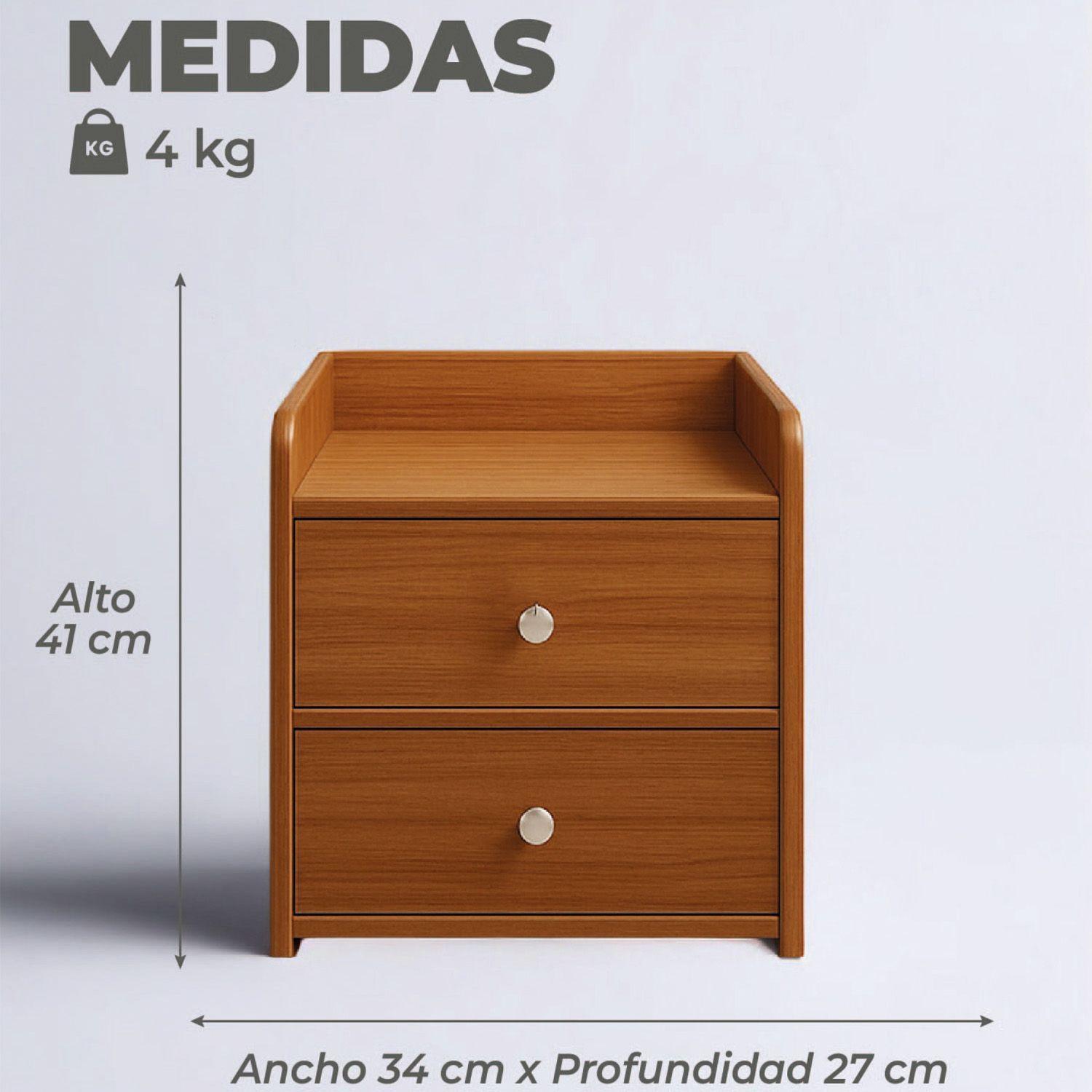 Velador Classic 2 Cajones 41x34x27 Cm-2