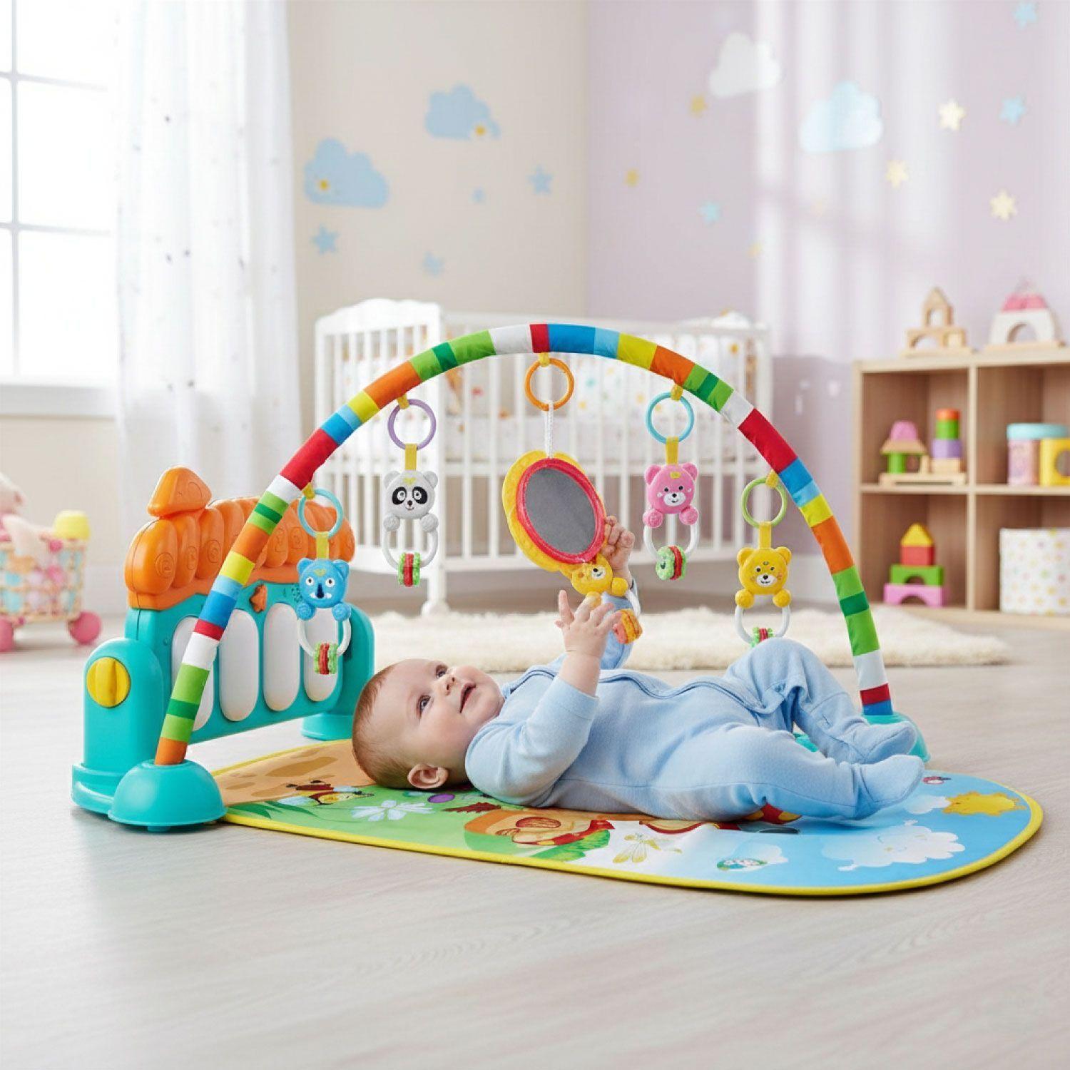 Gimnasio 3 en 1 Musical para bebe Piano Didactico-4