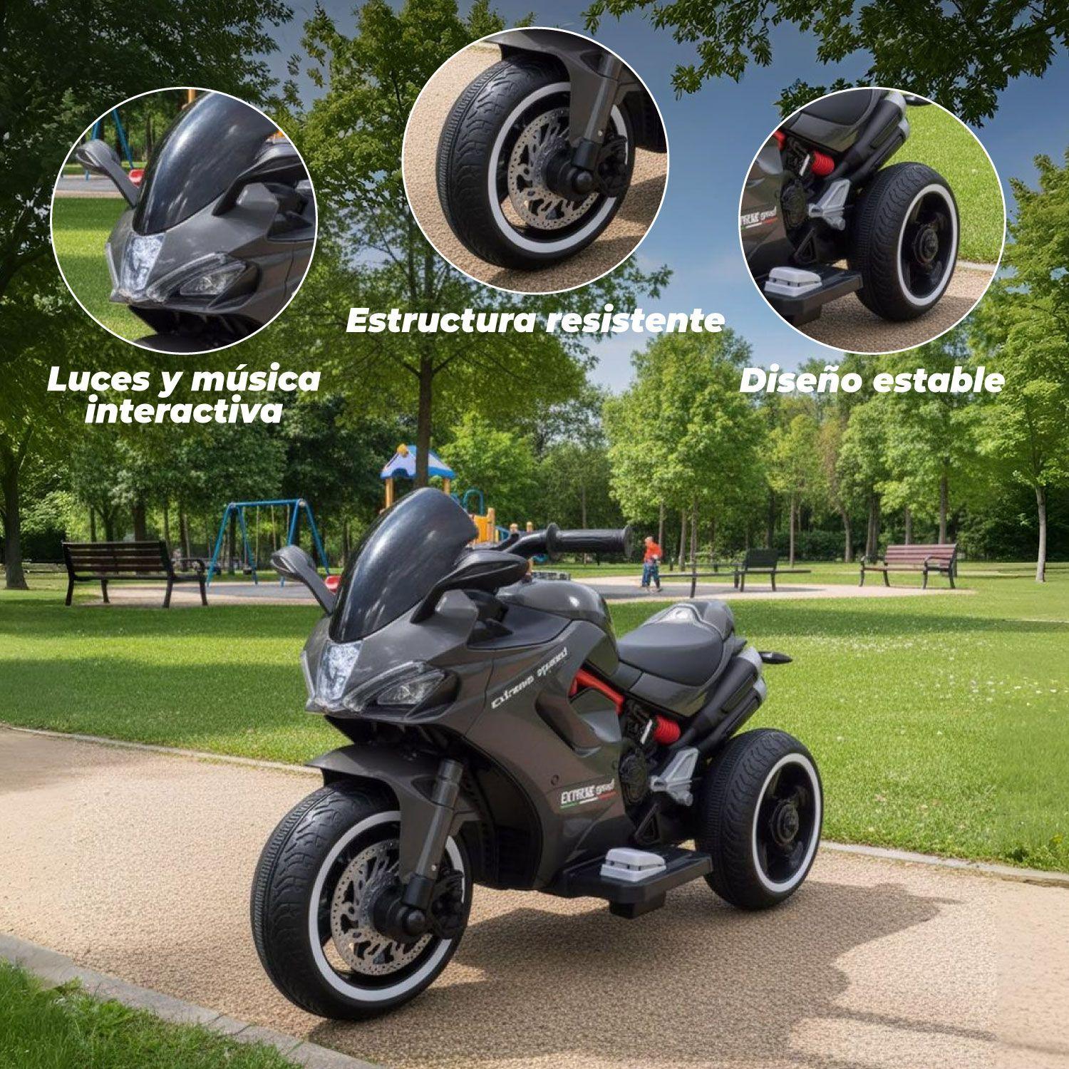 Moto Niños Electrica 3 Ruedas Extreme Speed Luces y Sonido-2