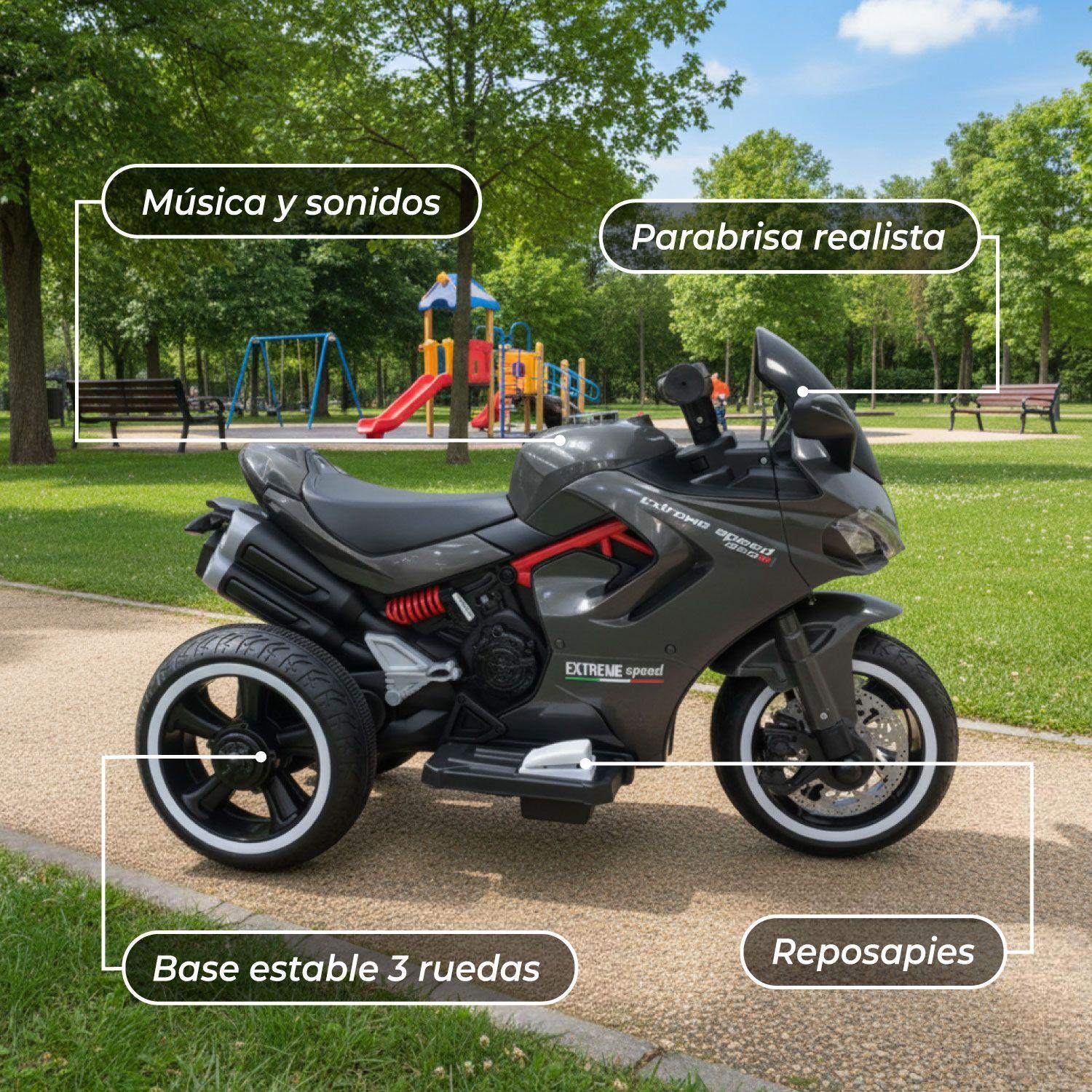 Moto Niños Electrica 3 Ruedas Extreme Speed Luces y Sonido-4