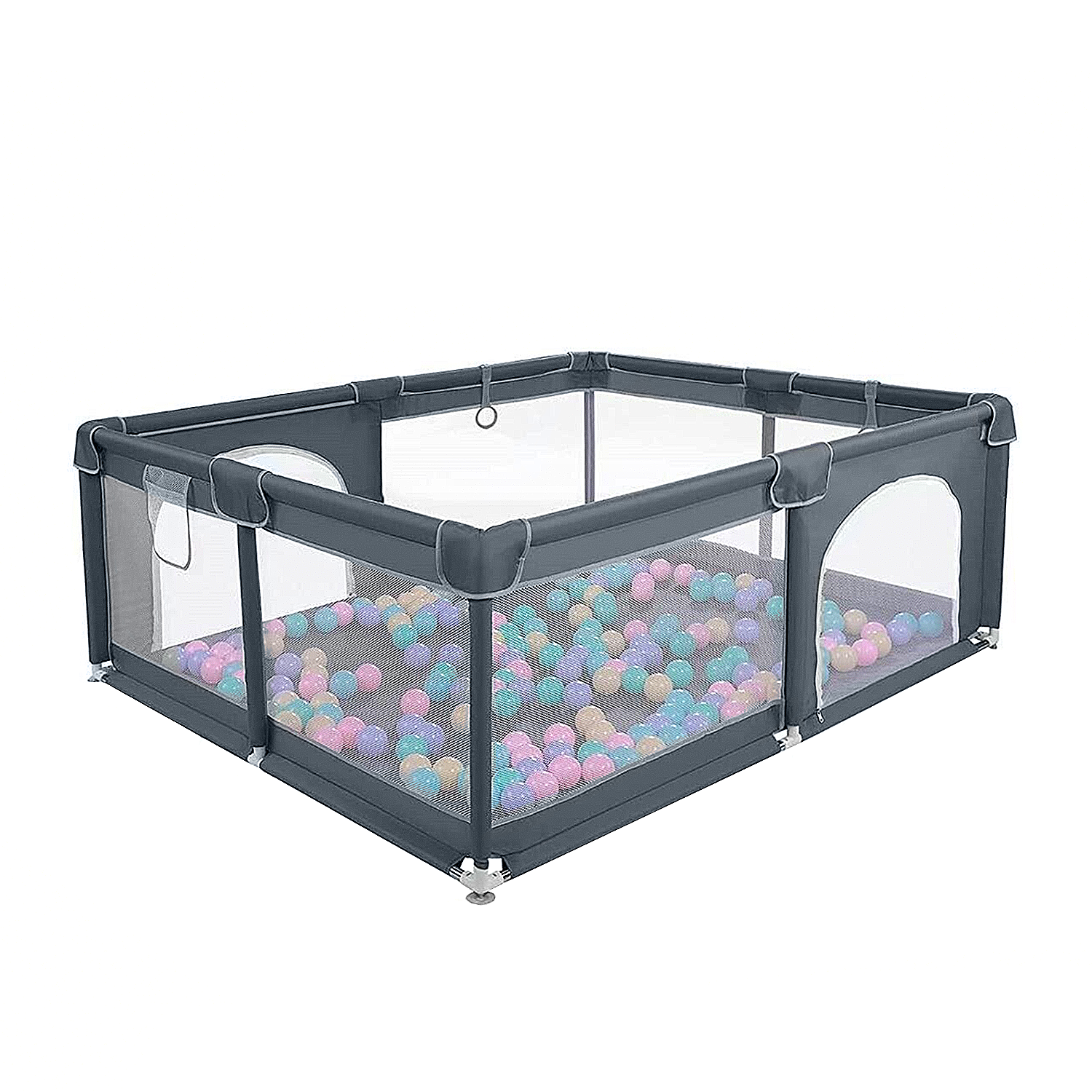 Corral de Seguridad Bebe 180cm Rectangular Gris-4