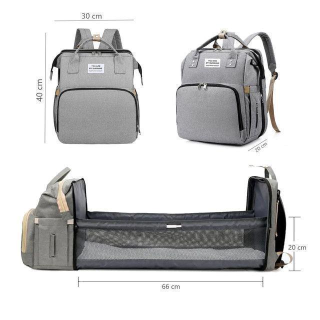 Mochila Pañalera 3 en 1 Cuna Mudador Portatil Bebe-2