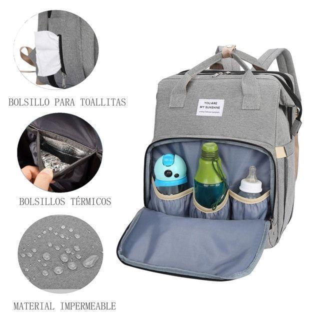 Mochila Pañalera 3 en 1 Cuna Mudador Portatil Bebe-3