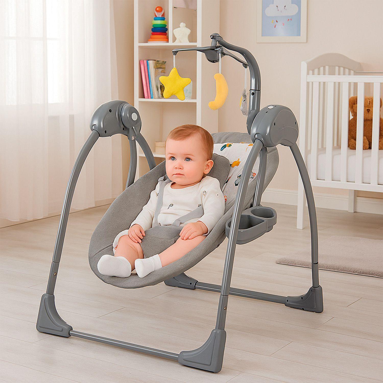 Silla Mecedora Bebe Columpio Electrica Bluetooth Reclinable -2