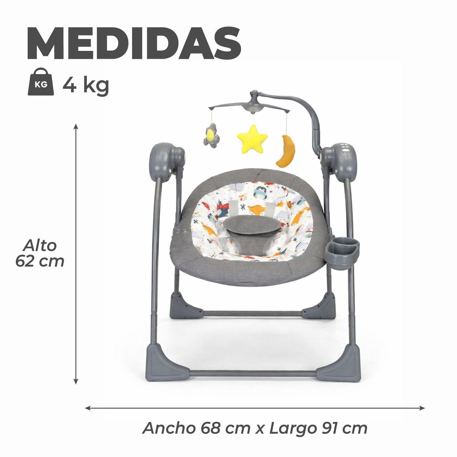 Silla Mecedora Bebe Columpio Electrica Bluetooth Reclinable -3