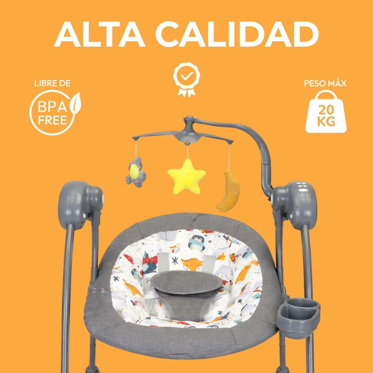 Silla Mecedora Bebe Columpio Electrica Bluetooth Reclinable -5