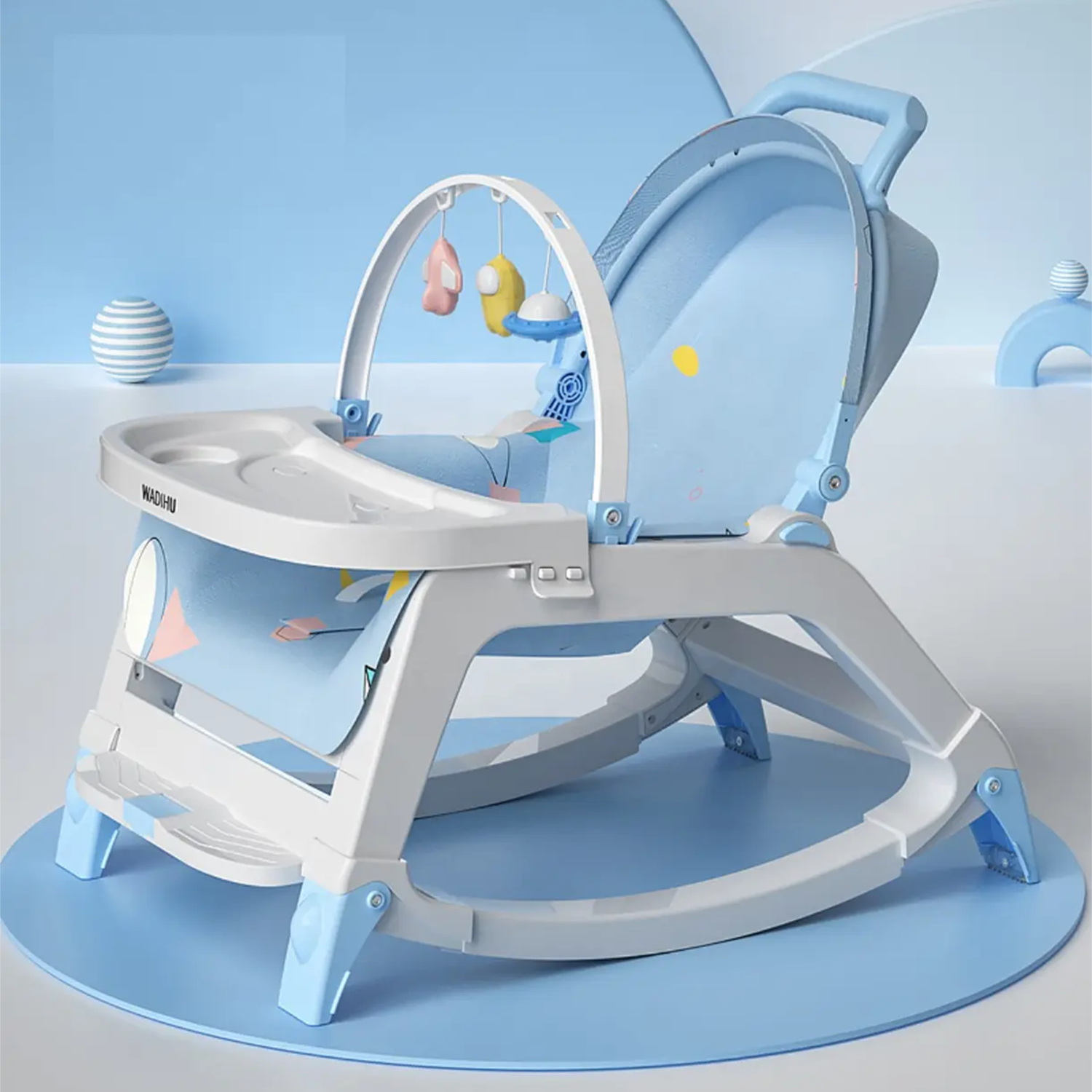 Silla Mecedora De Comer Bebe 5 En 1 Reclinable Safe Baby-6