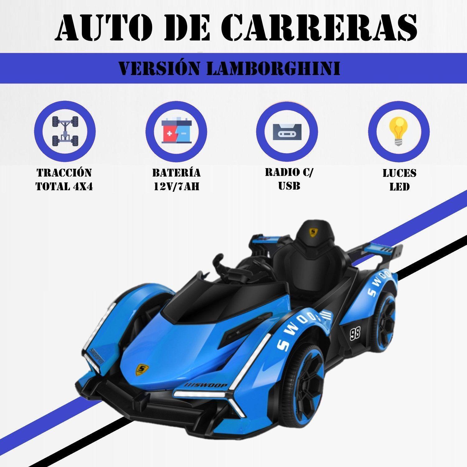 Auto de Carreras Electrico Luces Y Sonidos Azul-3