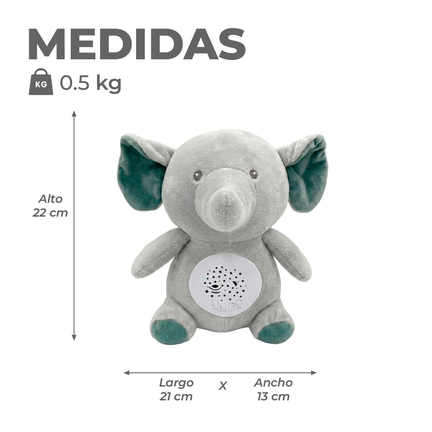 Elefante de peluche con Proyector de música y luz-2