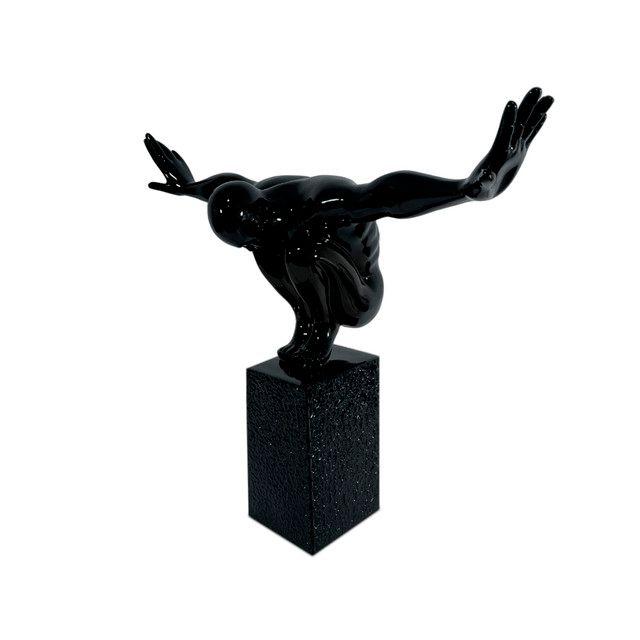 Adorno Escultura Atleta en Equilibrio Minimalista Negra -1
