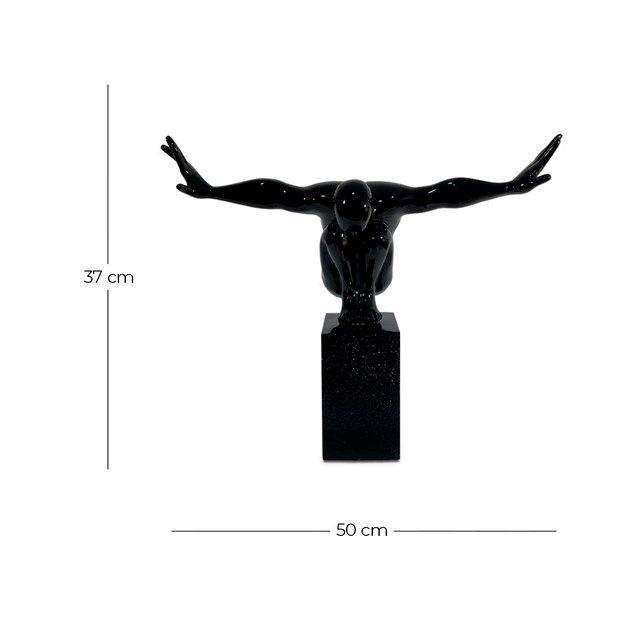 Adorno Escultura Atleta en Equilibrio Minimalista Negra -3