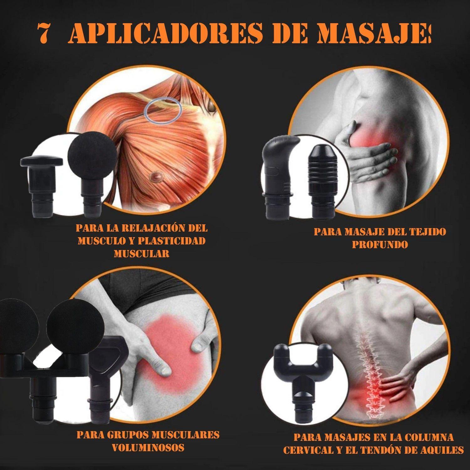 Pistola Muscular Masajeador 7 Accesorios Profesional-4