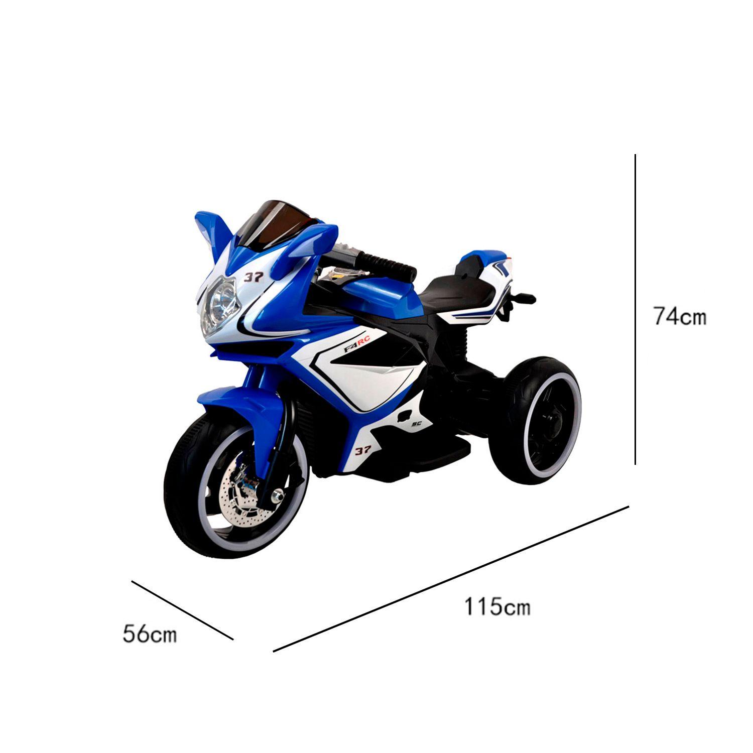 Moto Eléctrica Infantil con Música y Luz Color Azul-3