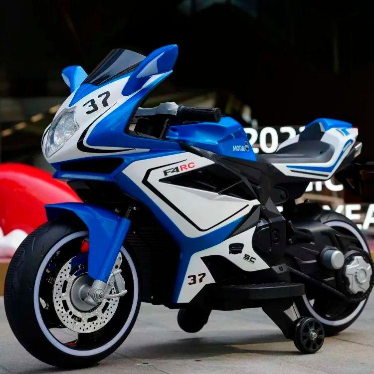 Moto Eléctrica Infantil con Música y Luz Color Azul-5