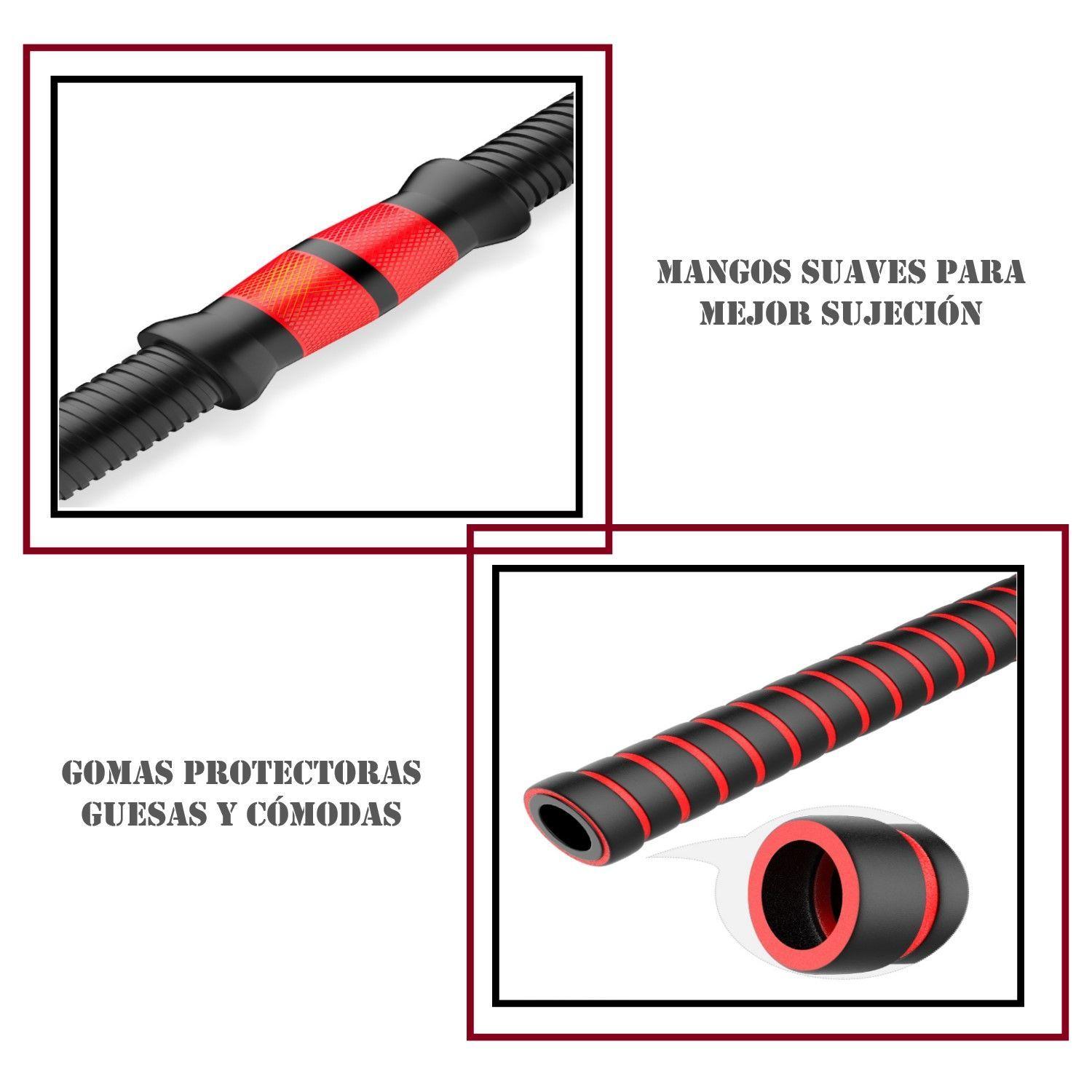 Set de Mancuernas de 20 Kg con Union Red+ Barra-2