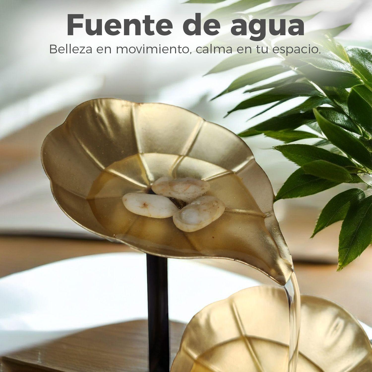 Fuente De Mesa Cascada De Agua Feng Shui 3 Niveles Hojas-3