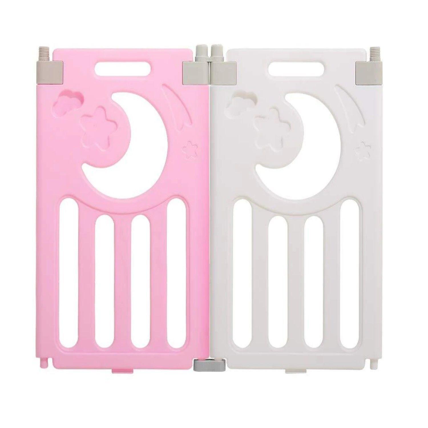 Corral Bebe Multiformas Plastico 14 + 2 Plegable Rosado-1