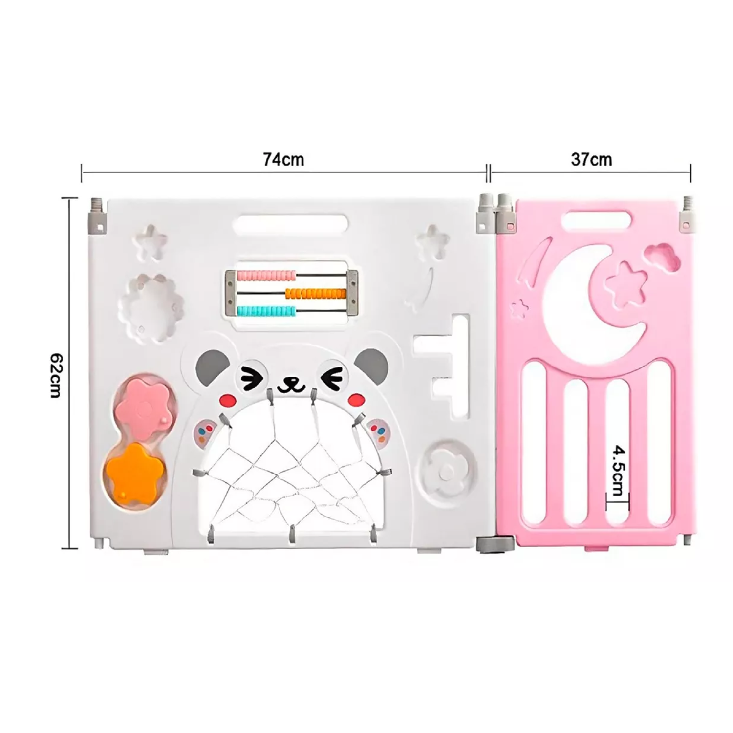 Corral Bebe Multiformas Plastico 14 + 2 Plegable Rosado-3