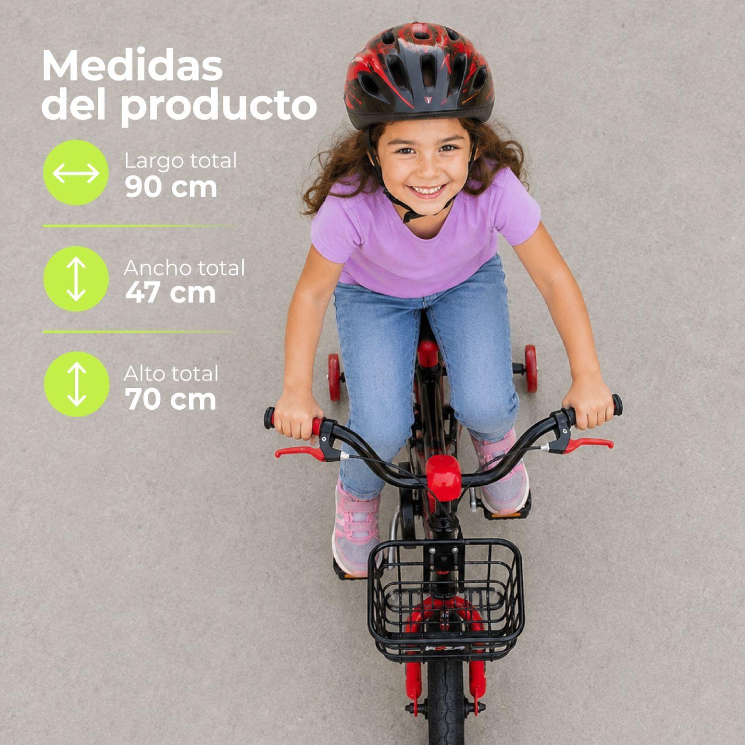Bicicleta Infantil BMX Aro 12 con Canasto , Rueditas de Apoyo y Botella-2