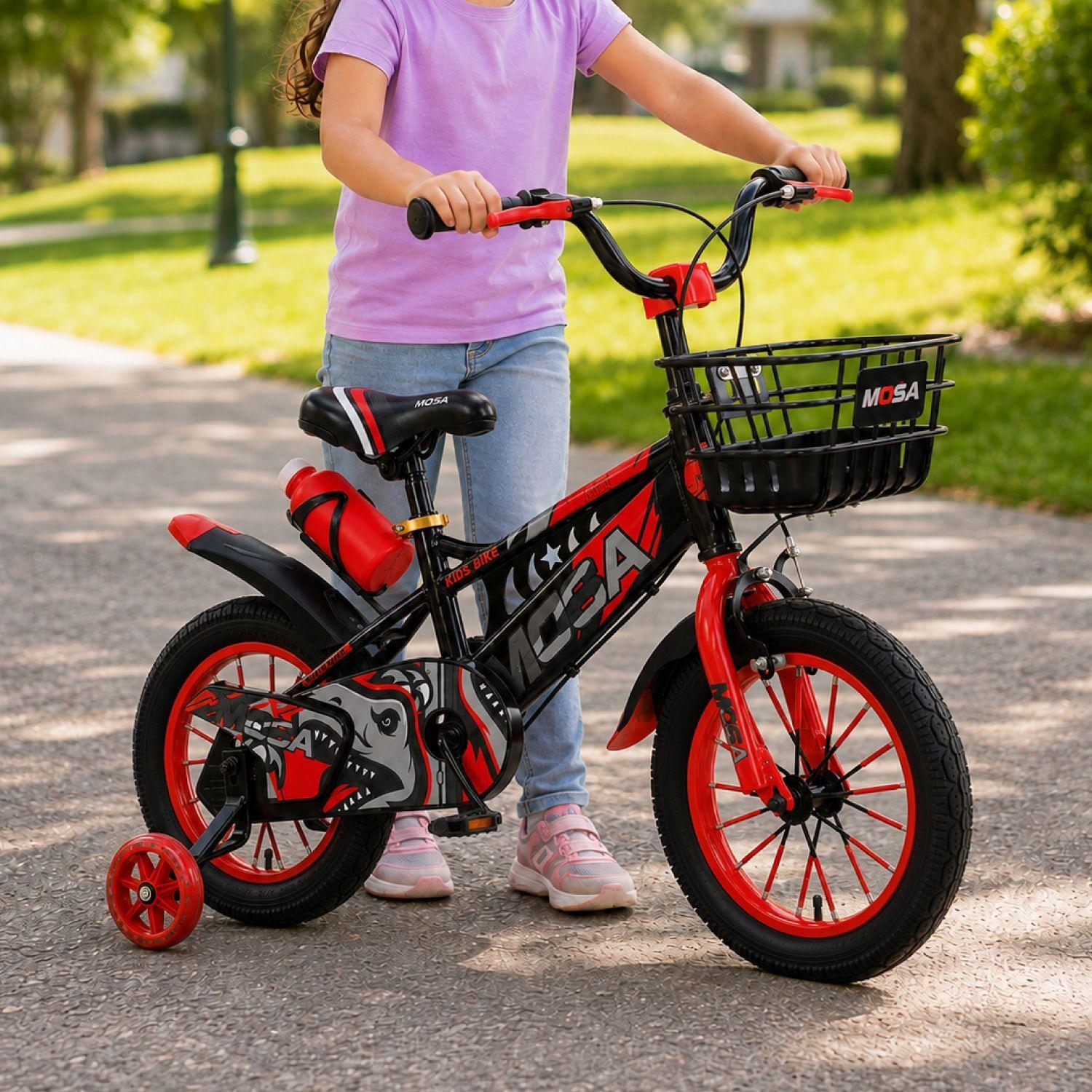 Bicicleta Infantil BMX Aro 12 con Canasto , Rueditas de Apoyo y Botella-4