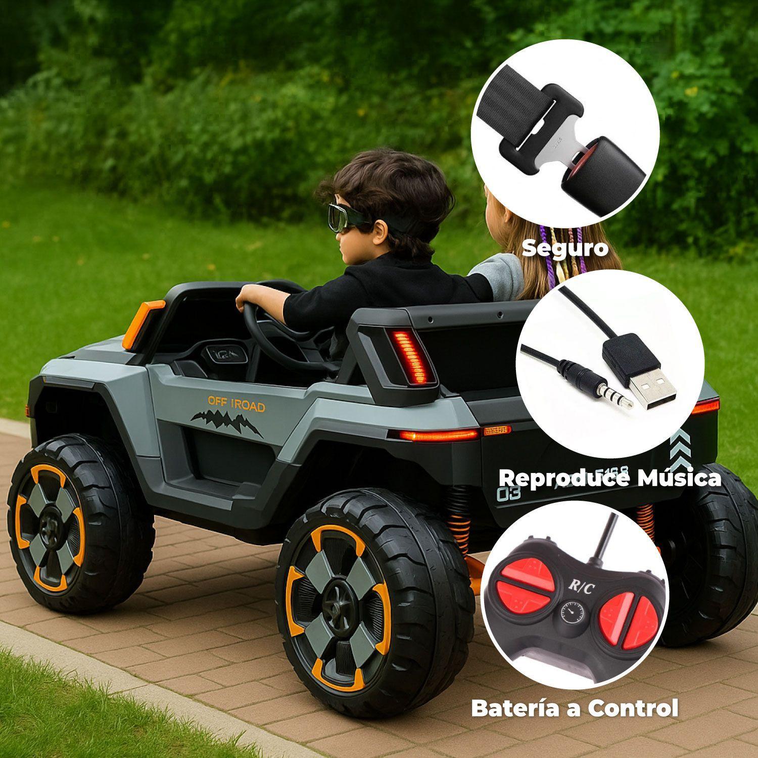 Jeep Eléctrico Niños 2 Asientos Luces LED y Sonido-3