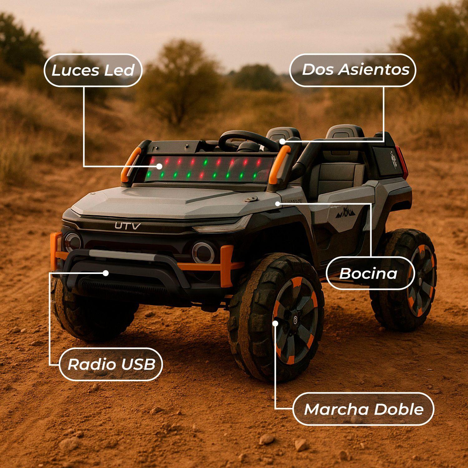 Jeep Eléctrico Niños 2 Asientos Luces LED y Sonido-5