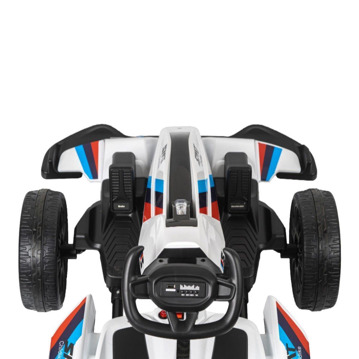 Auto Eléctrico Go Kart F1 Con Control Luz Y Sonido Blanco-5