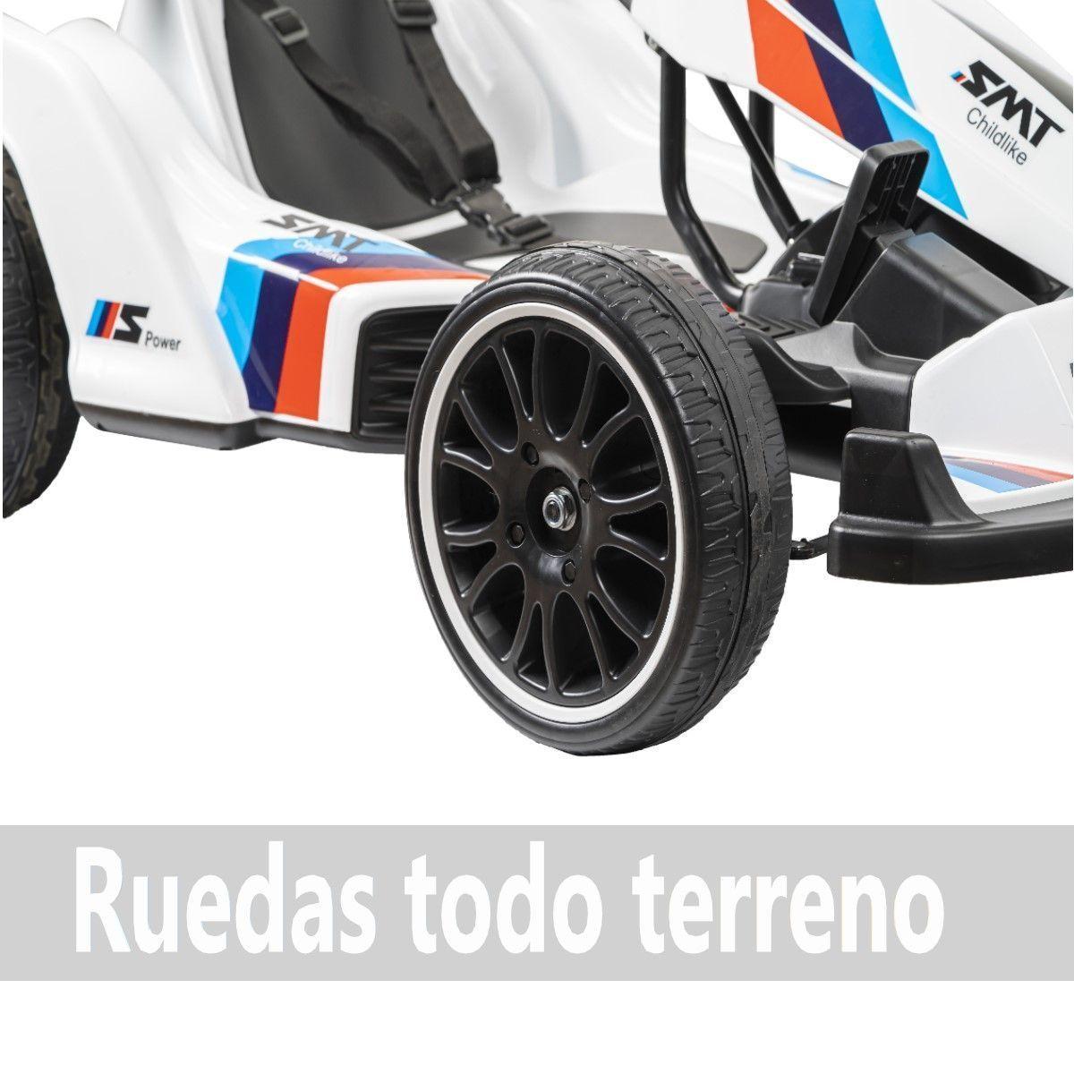Auto Eléctrico Go Kart F1 Con Control Luz Y Sonido Blanco-6