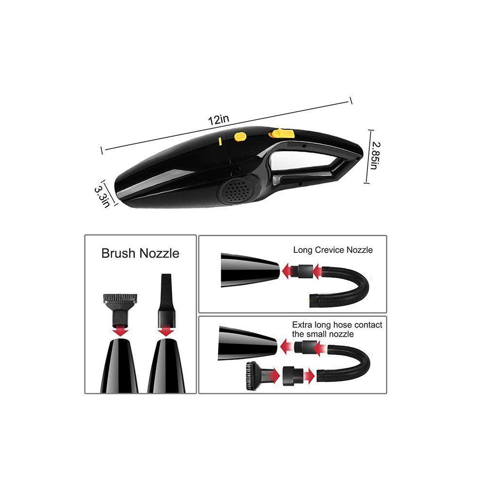 Aspiradora Inalambrica Portatil Para Auto Y Pieza + Accesorios Negra-2