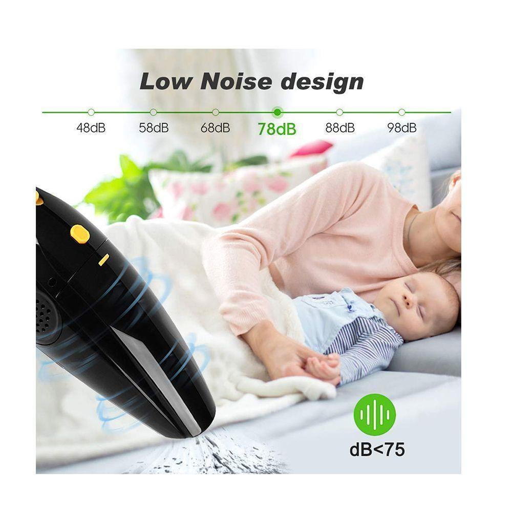 Aspiradora Inalambrica Portatil Para Auto Y Pieza + Accesorios Negra-5