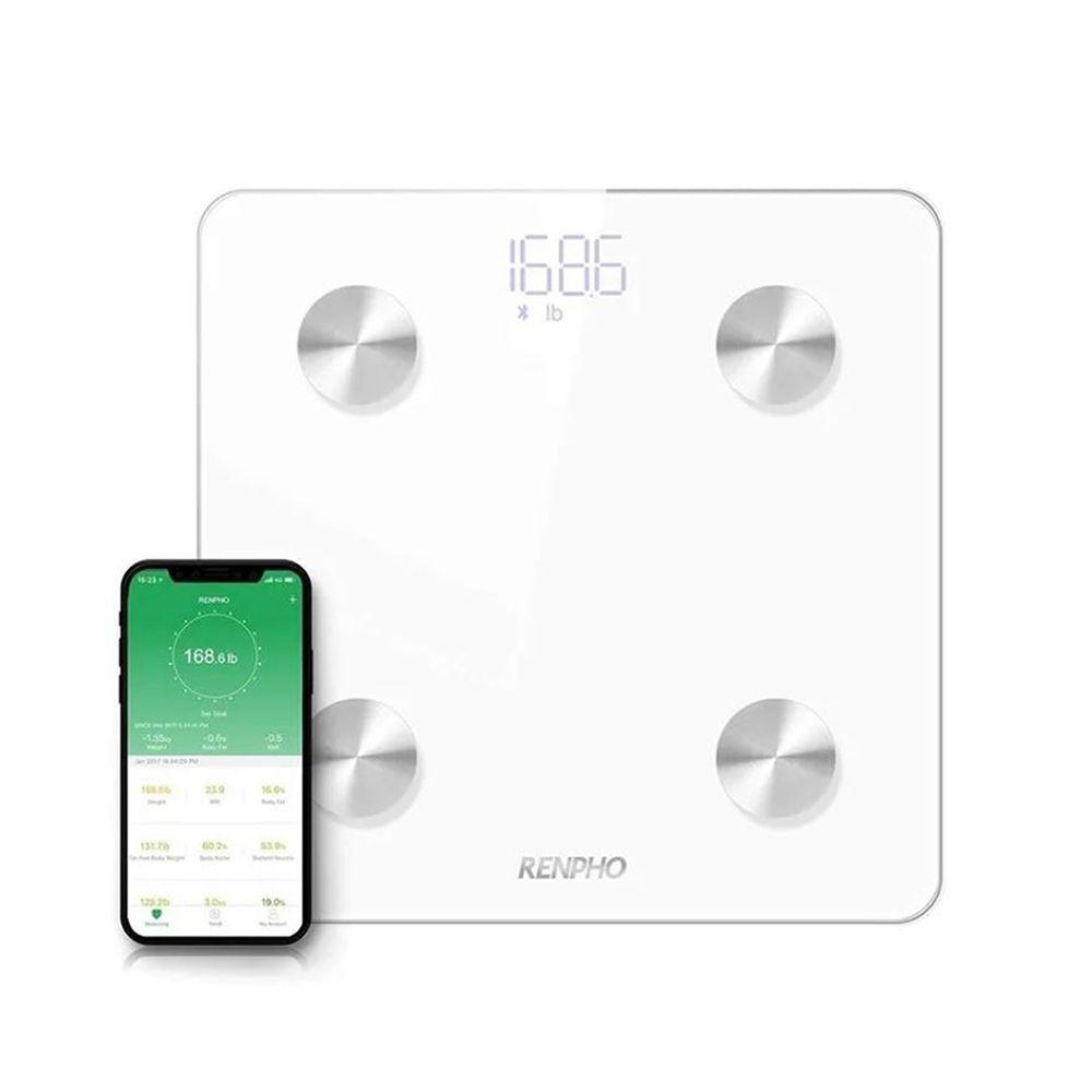 Pesa Balanza Digital Bluetooth Con Medidor IMC Blanco-1