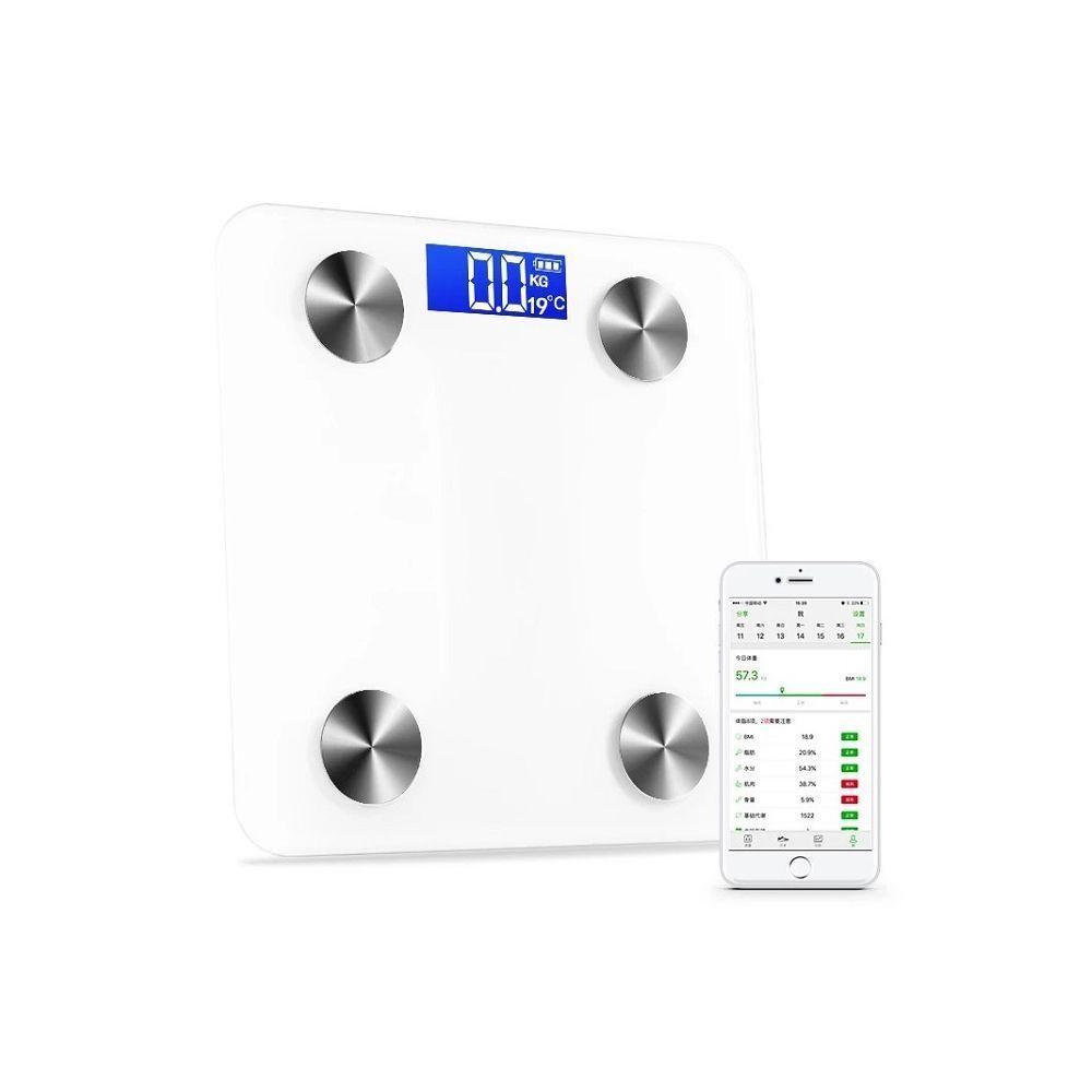 Pesa Balanza Digital Bluetooth Con Medidor IMC Blanco-3