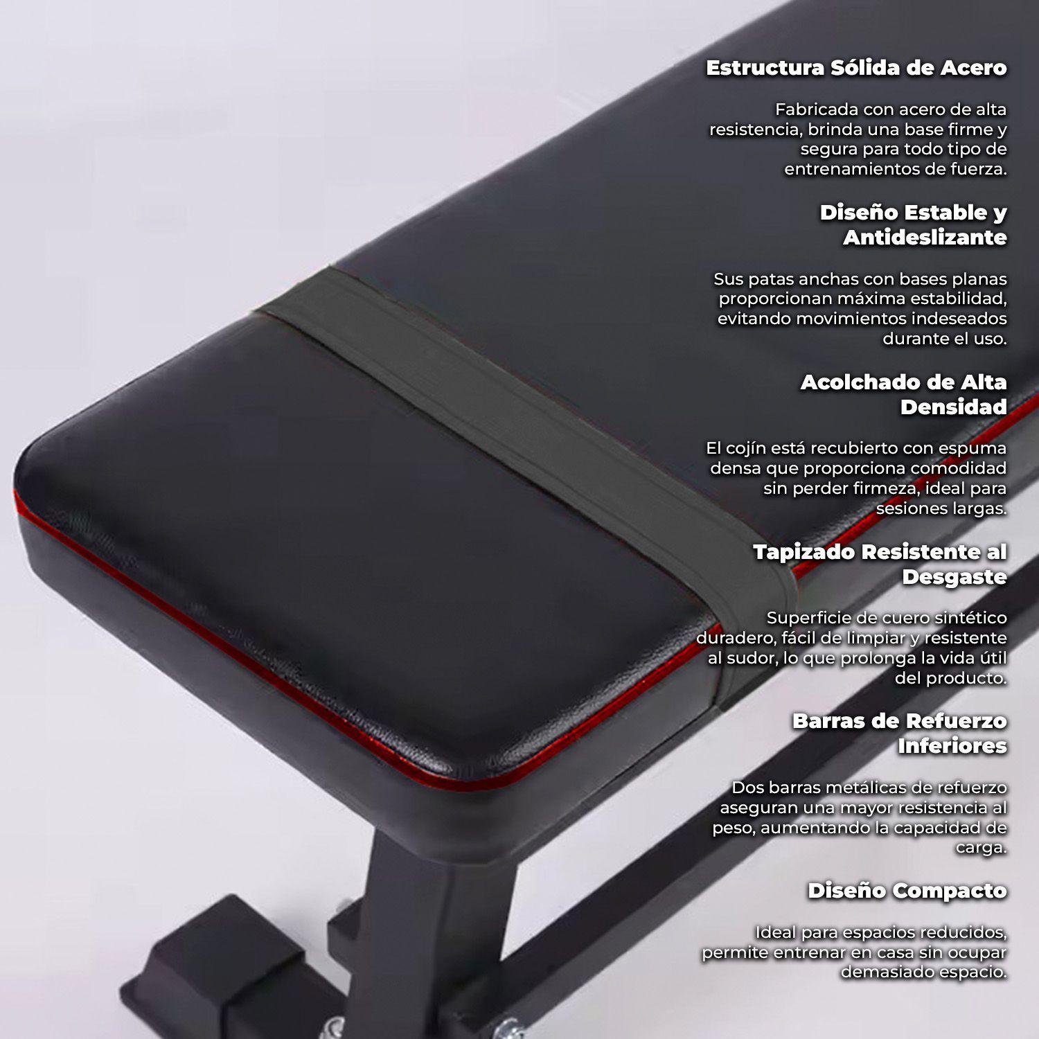 Banca Abdominal Doble Soporte Firme y Acolchado Grueso-3